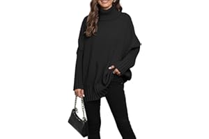 QUNERY Pull Femme Hiver Col Roulé Pullover Chaud Casual Sweat Femme Manche Longue Hauts Mode Automne Pull Tricoté