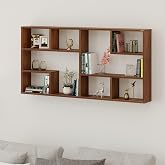BLUEWUD Petree Engineered Wood Wall Decor Floating Shelf Display Rack Decorative Hall Décor for Living Room Home Furniture (B