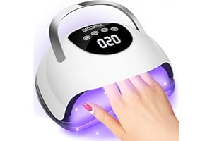 OHVBAEON UV Nail Lamp,220W UV Lamps for Gel Nail 57 Beads Nail Dryer with Touch Screen Automatic Sensor and 4 Timers Portable Handle Nail Art Light Tool Professional Nail Dryer for Home and Salon Use
