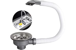 LITEET Sink Collection Stainless Steel Kitchen Sink Basket Strainer Plug Waste with Square Overflow 1½" (114mm)