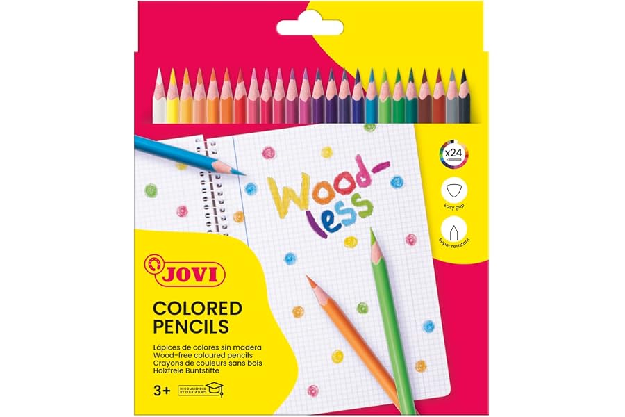 Jovi - Lápices de colores Woodless de 24 unidades Colores surtidos (734/24)