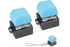 Byhoo 2 teclado, juguete para ansiedad mecánico, aleación de aluminio con llavero, teclado ligero para descompresión, regalos para aliviar el estrés para adultos para pasar el tiempo