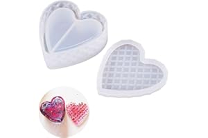 FINEINNO Finelnno Moule Silicone Resine Epoxy Boîte de Rangement Coquille de Stockage Cœur de Maquillage pour Coulée De Bijoux Porte-Stylo Bougeoir Plateau