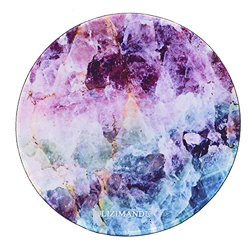 Gaming Mauspad(250 x 250 x 3 mm) ,Lizimandu Silent Designer Runde Round Mousemat /Standard Size mit Anti-Rutsch-Leder-Runde Double Sided Durchmesser 25 cm für alle gängigen Mouse-Typen(Kristall/Crystal)