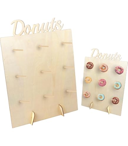 2 Présentoirs à Donuts En Bois - Support Décoratif Pour Mariage, Anniversaire, Fête, Dimensions 40x30 Cm