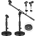 CAHAYA Desktop Microphone Stand: with 2 type clips 3/8" to 5/8" Metal Screw Adapter Space-saving CY0360, 1 unit