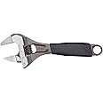 Bahco BAH9031RTUS Ergo Big-Mouth Adjustable Wrench Thin Jaw Wide Mouth with Rubber Handle - 8 Inch - Black Phosphate Finish