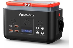 ELECAENTA Estación de Energía Portátil 200Wh 62500mAh LiFePO4 Batería Respaldo Generador Eléctrico Solar CA200W(Pico 400W) Onda Sinusoidal Pura Carga Rápida PD60W para Acampada Aventura Emergencia Uso Doméstico