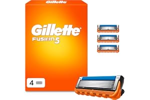 Gillette Fusion5 rakblad, 4 original ersättningsblad för män med större glidremsor för smidig glid och 5 blad för en otroligt