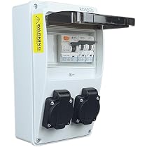 RoadEu CEE Power Distributor - 16A Switched Socket With 13A UK Plug & Lockable Isolator, IP44 For Workshop/Garage-417724