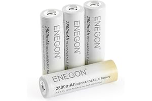 ENEGON Baterie AA 2800 mAh do ponownego ładowania – wysoka pojemność 1,2 V Ni-MH AA akumulatory wstępnie naładowane – niski poziom samorozładowania, w zestawie pudełko do przechowywania, 4 sztuki