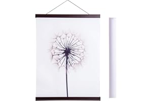 Sanauto B2 Magnetic Poster Hanger Frame,Light Wood Frame Hanger for Photo Picutre Canvas Artwork Art Large Size Wall Map Print Wall Hanging (50cm/19.7", Walnut)