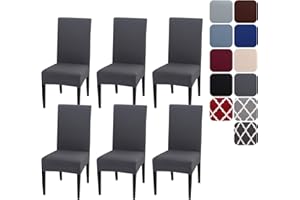 AISPRTS Housse de Chaise Extensible Lot de 4 ou 6, Couverture Protecteur de Chaise Salle a Manger Universel Amovible Lavable Moderne Durable pour Maison Hotel Restaurant Fete Banquet Cuisine Decoration