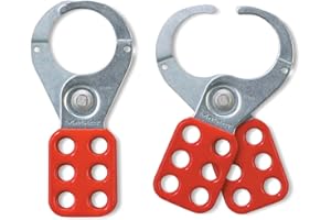 Master Lock 421 Acciaio Lockout Hasp, rosso e argento, 12.2 x 6 x 0.6 cm