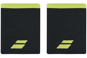 Babolat, Poignet en Eponge Modèle Logo Jumbo Wristband, Taille Unique, Couleur Blanc/Noir, Absorption Rapide de la Transpiration, Largeur 10,5 cm, Serre Poignet pour Gym Tennis Badminton Padel