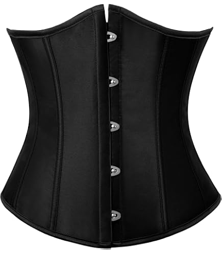 Latex KORSETT Mit Reißverschluss - SCHWARZ - Größe Von XS Bis