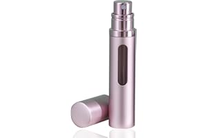 Emwel Parfümzerstäuber, Leer Reise Parfüm Zerstäuber Mini Portable Sprühflasche mit Fenster für Unterwegs, 8ml (Rosa)