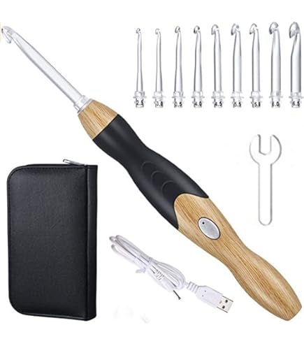 MIRO Luxe Haaknaalden Pen - Oplaadbaar - Inclusief Etui - 11 Verwisselbare Haakkoppen - LED - Dimbaar - Haaknaaldenset - Breinaalden (Regulier