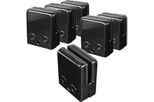 Cokritsm Abrazaderas de Cristal de 8 a 10 mm Clips de Vidro Cuadrado Acero Inoxidable 304 Glass Clamp Abrazaderas para Barandilla, Soporte de Cristal Ajustable 6 Piezas