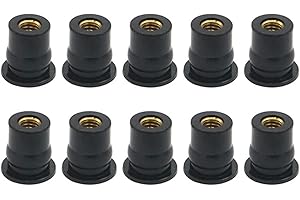 Asudaro10PCS M5 / M6 Windshield Rubber Nut, Motorcycle Rubber Bolts, Motorcycle Modified Fairing Accessories, Durable Rubber Windshield Bolts