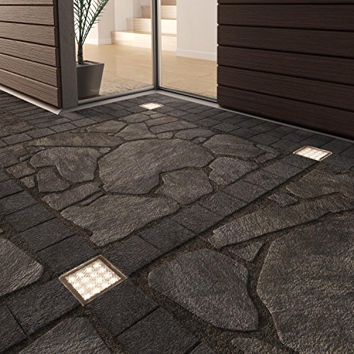 parlat LED Einbaustein Wegbeleuchtung CUS, 10x10cm, 230V, warm-weiß, 3 Stk. - 6