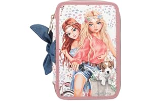 DEPESCHE TOPModel VELO Fleur piórnik z 3 przegródkami, prezent dla dziewczynek, wielokolorowa, Nowoczesny