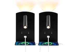 kieyeeno Lampe de Lecture LED Support de Porte-casseroles Applique Murale LED, 2pcs Liseuse de Chevet avec Interrupteur et Port de Charge USB, éclairage d'ambiance de Chambre à coucher Spot Réglable