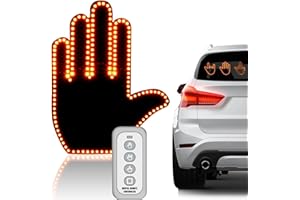 PIPIHOME Luce for Gesti Della Mano for Auto, Luce da Dito Dell'auto con Telecomando, Accessori Auto Divertenti, LED Gadget Auto, Accessori per Auto, Segnaletica di Rabbia Stradale per Uomini e Donne (A)