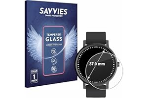 savvies Pellicola Vetro Temperato per Orologi (Circolare, ø: 37 mm) Protezione, Schermo Protettivo, Glass Durezza 9H