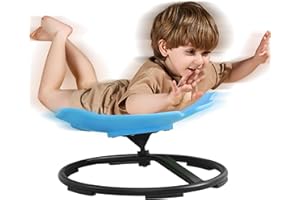 Vocpy Sensory Toy Spinning Fish, Autism Kids Swivel Chair, Spun Chair, Sensory Balance Training Seat Kid Spinning Carousel, Ages 3-12 (Light Blue)