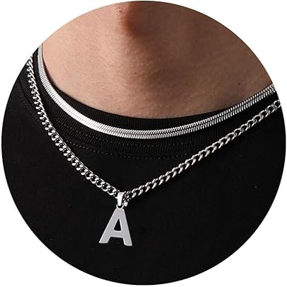 FUAMAY Dainty Women Letter Halskette 925 Sterling Silber A M S Letter Initial Ha - Foto 2