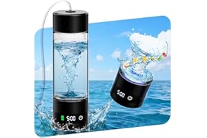 IUHFSIFS 5.0 Upgrade Hydrogen Water Bottle Generator 【 Double Super Hydrogen Content 5000PPB】 Hydro Water Bottle 【NO.1 Double Hydrogen Content】 500ML Glass Bottle