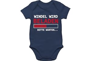 Shirtracer - Body Junge Mädchen - Sprüche - Windel wird beladen bitte warten I Nachwuchs Geschenk Baby Geschenk werdende Eltern