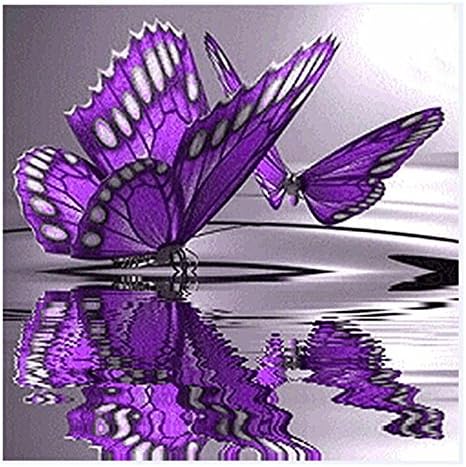 5D Diamond Painting Kit - Resin Cross Stitch Kit, DIY Handmade Embroidery Painting Animal, Crystals Embroidery, Home Decor Craft (Butterfly)