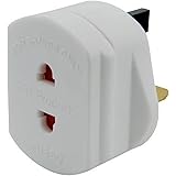 UK 2 to 3 Pin Fuse Adaptor Plug 1 Amp For Shavers And Toothbrushes Only