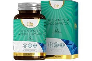 L1FE NUTRITION LN Sea Moss & Bladderwrack Supplement | 90 Irish Seamoss & Bladderwrack Capsules - 1000mg Sea Moss & 1000mg Bladderwrack per Serving | High Strength Iodine Supplement | Non-GMO, Gluten Free