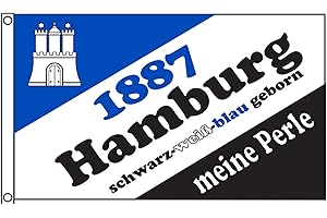 Stormflag Hamburg Flagge 3x5ft Flagge Hamburg Meine Perle Wappen 90 x 150 cm Polyester 90g/m2