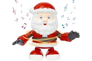 iBlivers Cartoon Electric Santa Claus Dancing Toy for Kids Xmas Decorations Christmas Singing with LED Light Christmas Santa Claus Toys Funny Gift - Multi Shake Santa