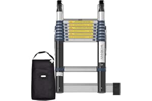 WORHAN Echelle de 5m Télescopique Aluminium Anodisé Modulable Pliable Polyvalente Escabeau Solide 500cm K5A+Bag