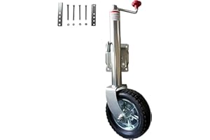 KEPMOGOH Rueda de Apoyo para Remolque 900 kg, Tubo de 57 mm, Gato Giratorio de Alta Resistencia, Rueda de Apoyo para RV Barco remolques Caravanas, Autocaravana, Yate (Asa Superior)