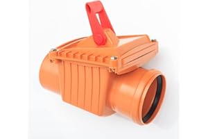 WYSKONT Rückstauklappe Ø DN110 Mit Abschließbarer Klappe, Rückstauverschluss Ø DN 110 Mit Rückstauklappe, Rückstauklappe, Rattenschutz für HT - KG Rohre (DN110 - Eine Klappe)