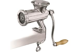 Baumalu, Hachoir Manuel en Fonte N° 8 - Fixation Serre-Joint, 16,5 x 26 x 11 cm, Couleur Rose, Idéal pour Hacher Viandes et Légumes, Garantie 5 Ans, Outil Pratique pour Chefs à Domicile