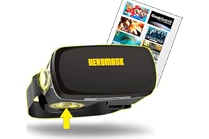 HEROMASK Pro: Lunette 3D - Casque Réalité Virtuelle - 3D Glasses - Compatible avec iPhone 11 XR. Samsung S9, S8, S7 Edge. Android Smartphone - idee Cadeau - Realite Virtuelle avec Bouton Gaming