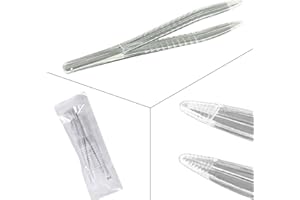 SOLUTIONTONIC Einmal Pinzetten, steril glasklar, 125mm – 50er Pack präzise & hygienische Pinzette für den vielseitigen Einsatz, Einwegprodukt - Hygiene, Zeckenpinzette, Zeckenzange, medizinische Anwendungen