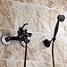 Produktbild Alle Bronze schwarz Imitation Kupfer Keramik Badewanne, Duscharmaturen, Holz- schaufel Wall Art heiße und kalte Fingertipps, ein