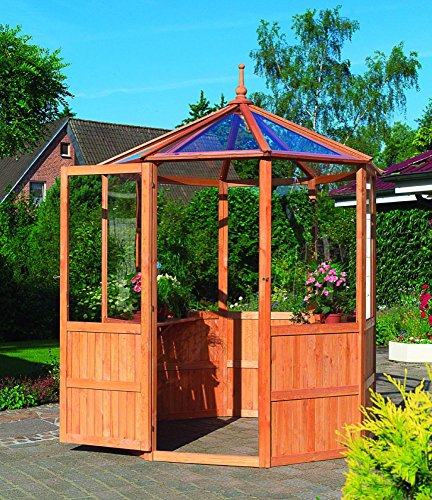 Preisvergleich Produktbild Gewächshaus-Pavillon Capri klein 8eckig Holzpavillon