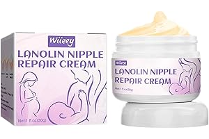 Organic Nipple Cream - 30g Lanolin Nipple Cream for Breastfeeding,Lanolin-free, Safe for Nursing Dry Skin, Non-Project Verified Fowybe