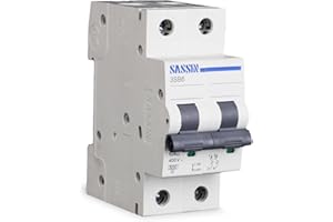 Interruttore differenziale 32A, SASSIN 2P interruttore magnetotermico 32A 230V/400V,50/60 HZ, differenziale magnetotermico 2P 32A Type c, Capacità di interruzione Ics: 6kA