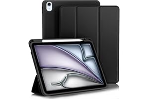‎VOBAFE Vobafe Hülle für iPad Air 11 Zoll 2025/2024 M3/M2, iPad Air 5 4 Generation(2022/2020, 10,9 Zoll,5./4.), Flexibler TPU-Rückdecke mit mit Stifthalter, Auto Schlafen/Wachen, Schwarz