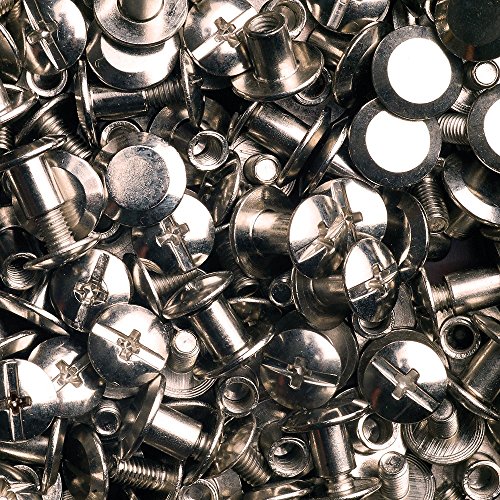 30 Schraubnieten Gürtelschrauben Buchschrauben Chicagoschrauben Nieten zum Schrauben 5MM nickel-glänzend - 2